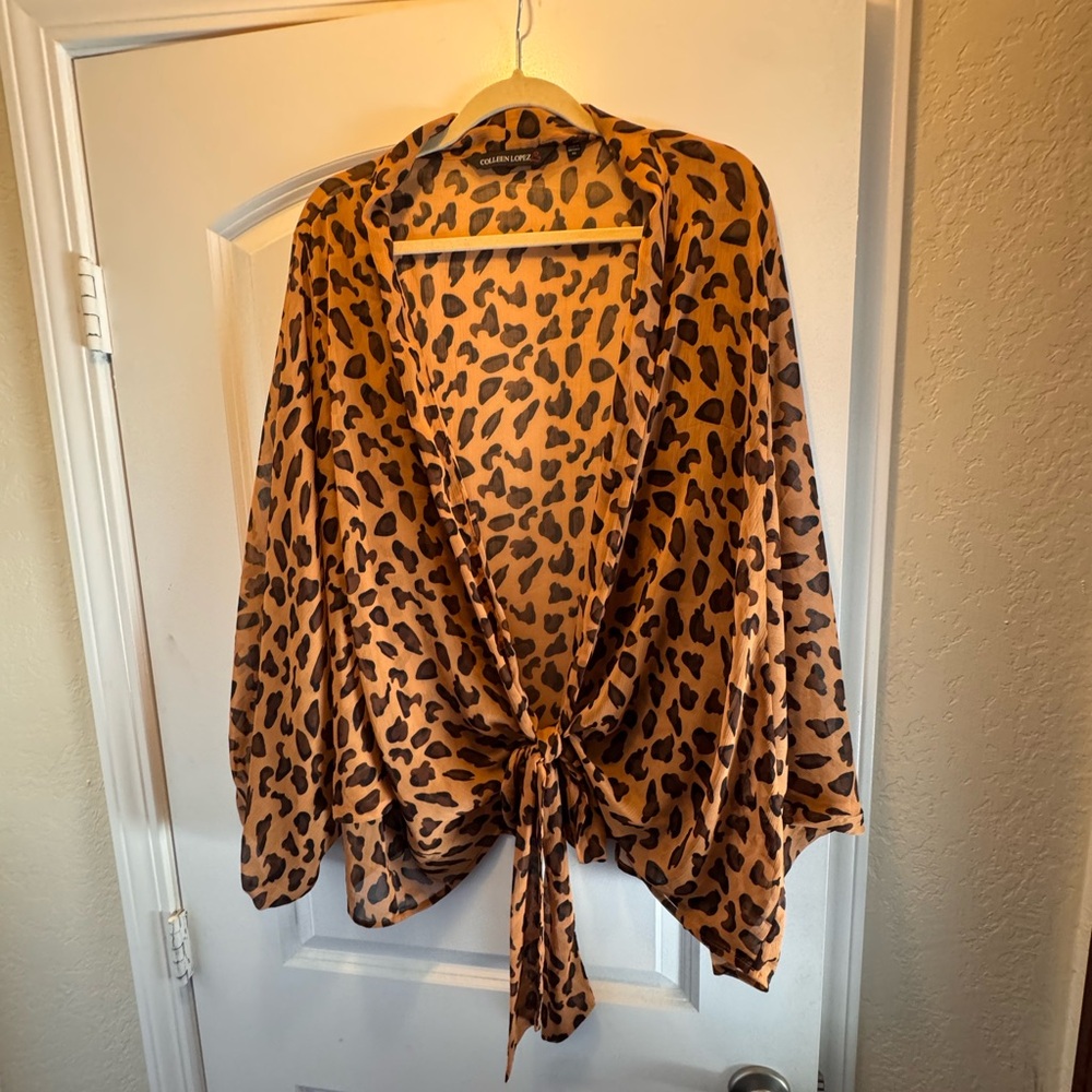 Colleen Lopez Peach and Black Printed Tunic - Picture 3 of 3